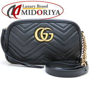 Gucci Camera Bag Shoulder GG Marmont Leather Black